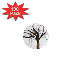 Tree Fantasy Magic Hearts Flowers 1  Mini Magnets (100 Pack)  by Nexatart