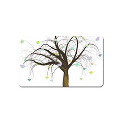 Tree Fantasy Magic Hearts Flowers Magnet (name Card) by Nexatart