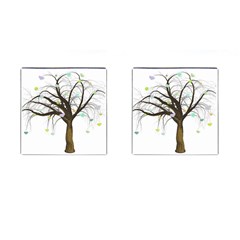 Tree Fantasy Magic Hearts Flowers Cufflinks (square) by Nexatart