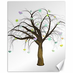 Tree Fantasy Magic Hearts Flowers Canvas 16  X 20   by Nexatart