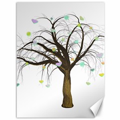 Tree Fantasy Magic Hearts Flowers Canvas 36  X 48   by Nexatart