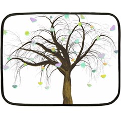 Tree Fantasy Magic Hearts Flowers Fleece Blanket (mini) by Nexatart