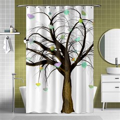 Tree Fantasy Magic Hearts Flowers Shower Curtain 48  X 72  (small)  by Nexatart