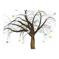 Tree Fantasy Magic Hearts Flowers Double Sided Flano Blanket (mini)  by Nexatart