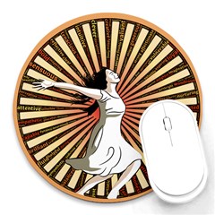 Woman Power Glory Affirmation Round Mousepads by Nexatart