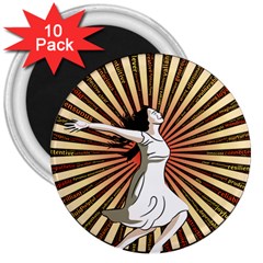 Woman Power Glory Affirmation 3  Magnets (10 Pack)  by Nexatart