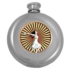 Woman Power Glory Affirmation Round Hip Flask (5 Oz) by Nexatart