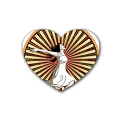 Woman Power Glory Affirmation Heart Coaster (4 Pack)  by Nexatart