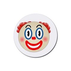 Clown Funny Make Up Whatsapp Rubber Round Coaster (4 Pack)  by Nexatart