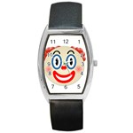 Clown Funny Make Up Whatsapp Barrel Style Metal Watch Front