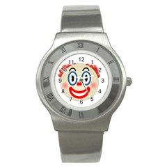 Clown Funny Make Up Whatsapp Stainless Steel Watch by Nexatart