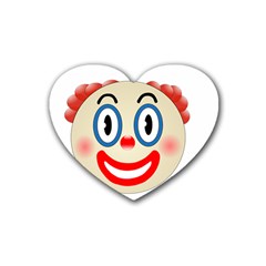 Clown Funny Make Up Whatsapp Heart Coaster (4 Pack)  by Nexatart