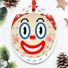 Clown Funny Make Up Whatsapp Ornament (oval Filigree) by Nexatart