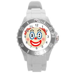 Clown Funny Make Up Whatsapp Round Plastic Sport Watch (l) by Nexatart