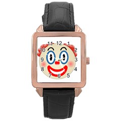 Clown Funny Make Up Whatsapp Rose Gold Leather Watch  by Nexatart