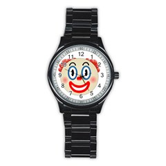 Clown Funny Make Up Whatsapp Stainless Steel Round Watch by Nexatart