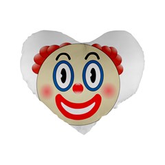 Clown Funny Make Up Whatsapp Standard 16  Premium Flano Heart Shape Cushions by Nexatart