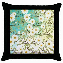 Springtime Scene Throw Pillow Case (black) by linceazul