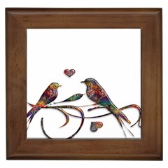 Birds Abstract Exotic Colorful Framed Tiles by Nexatart