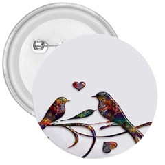 Birds Abstract Exotic Colorful 3  Buttons by Nexatart