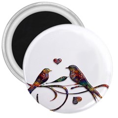 Birds Abstract Exotic Colorful 3  Magnets by Nexatart