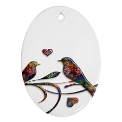 Birds Abstract Exotic Colorful Ornament (oval) by Nexatart