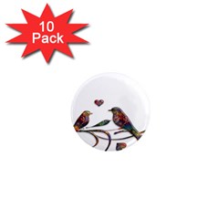 Birds Abstract Exotic Colorful 1  Mini Magnet (10 Pack)  by Nexatart