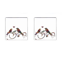 Birds Abstract Exotic Colorful Cufflinks (square) by Nexatart