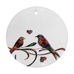 Birds Abstract Exotic Colorful Round Ornament (two Sides) by Nexatart