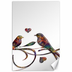 Birds Abstract Exotic Colorful Canvas 12  X 18   by Nexatart