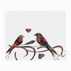 Birds Abstract Exotic Colorful Small Glasses Cloth (2-side) by Nexatart