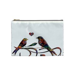 Birds Abstract Exotic Colorful Cosmetic Bag (medium)  by Nexatart