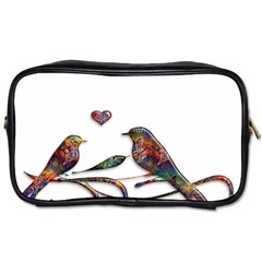 Birds Abstract Exotic Colorful Toiletries Bags by Nexatart