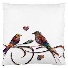 Birds Abstract Exotic Colorful Large Cushion Case (one Side) by Nexatart