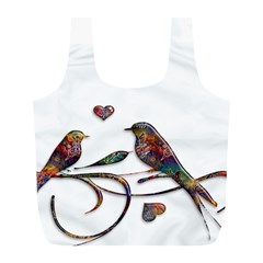 Birds Abstract Exotic Colorful Full Print Recycle Bags (l)  by Nexatart