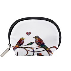 Birds Abstract Exotic Colorful Accessory Pouches (small)  by Nexatart