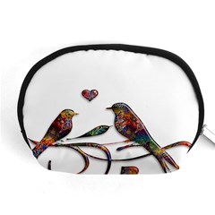 Birds Abstract Exotic Colorful Accessory Pouches (medium)  by Nexatart