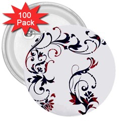 Scroll Border Swirls Abstract 3  Buttons (100 Pack)  by Nexatart