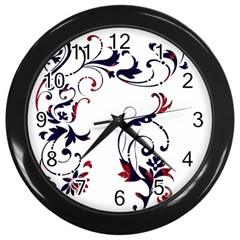 Scroll Border Swirls Abstract Wall Clocks (black) by Nexatart