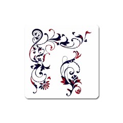 Scroll Border Swirls Abstract Square Magnet by Nexatart