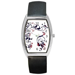 Scroll Border Swirls Abstract Barrel Style Metal Watch by Nexatart