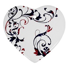 Scroll Border Swirls Abstract Heart Ornament (two Sides) by Nexatart