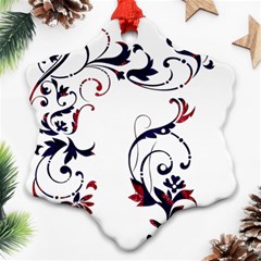 Scroll Border Swirls Abstract Snowflake Ornament (two Sides) by Nexatart