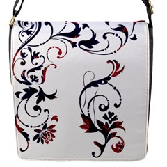 Scroll Border Swirls Abstract Flap Messenger Bag (s) by Nexatart