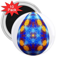 Easter Eggs Egg Blue Yellow 3  Magnets (10 Pack)  by Nexatart