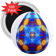 Easter Eggs Egg Blue Yellow 3  Magnets (100 Pack) by Nexatart