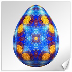 Easter Eggs Egg Blue Yellow Canvas 12  X 12   by Nexatart