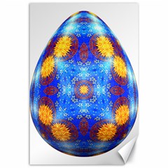 Easter Eggs Egg Blue Yellow Canvas 24  X 36  by Nexatart