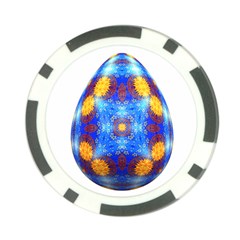 Easter Eggs Egg Blue Yellow Poker Chip Card Guard by Nexatart