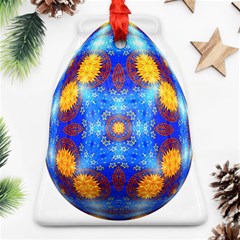 Easter Eggs Egg Blue Yellow Ornament (bell) by Nexatart